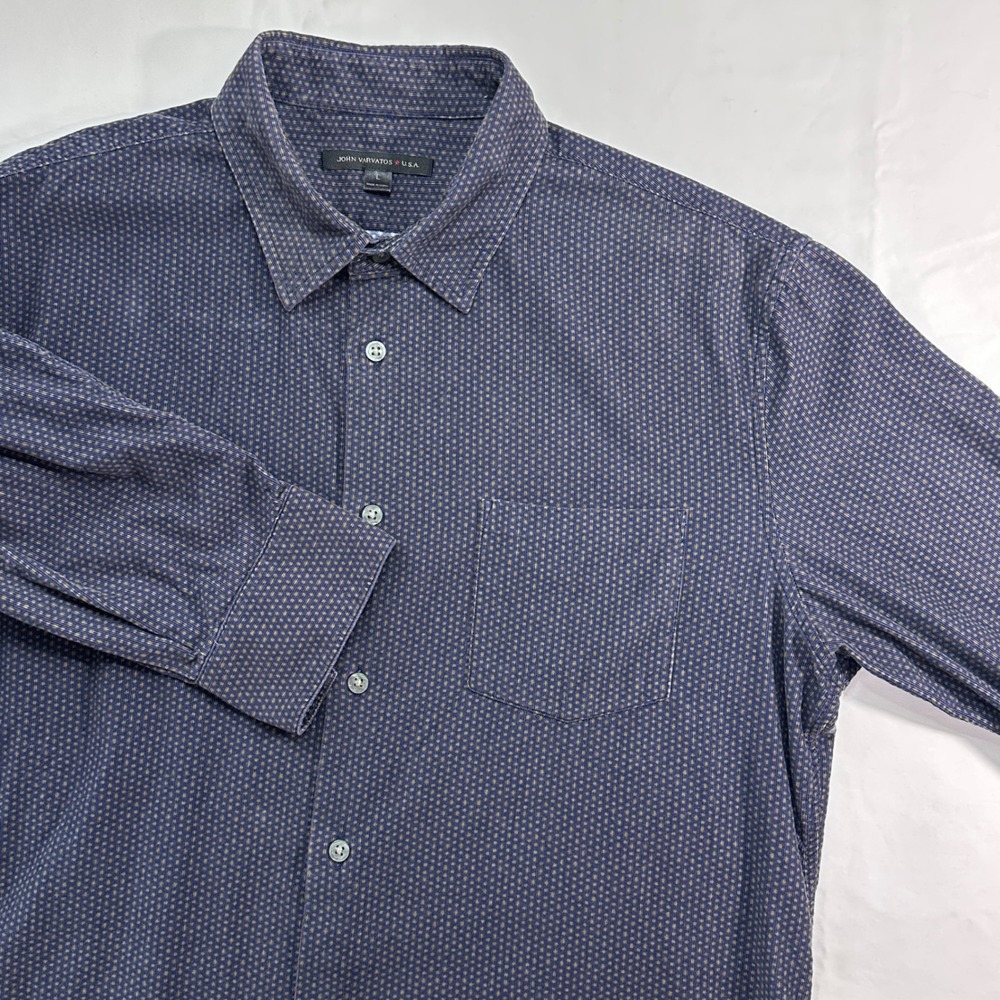 John Varvatos USA Mens Micro Corduroy Long Sleeve Button Down Shirt Size L